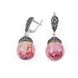 Earrings with pink rose