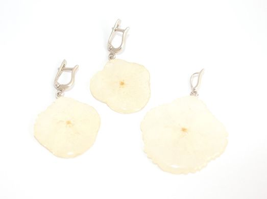 Earrings with white hydragea