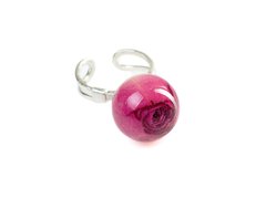 Кольцо с фиолетовой розой