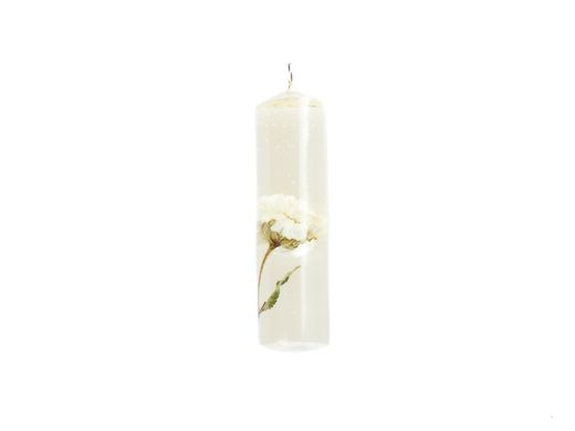 Кулон "Кристалл" с цветком белой гипсофилы
