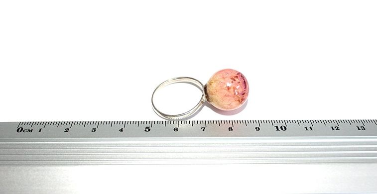 Кольцо со светло-розовой розой (17, 18 размер)