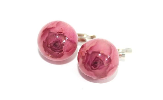 Сережки з рожевими трояндами