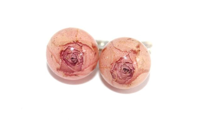 Сережки з рожевыми трояндами