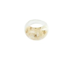 Кольцо большое с цветами белой гипсофилы ( модель "Перстень")