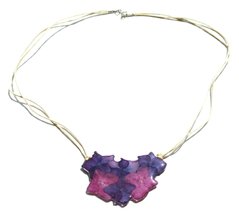 Necklace with blue and violet hydrangea