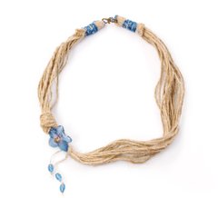 Wicker necklace with delphinium
