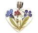 Pendant "Heart" with flower composition