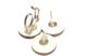 Серьги-гвоздики и кольцо с гейхерой