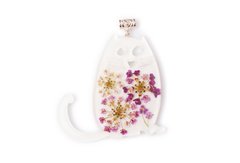 Кулон "Кіт-пузатик" з квіточками іберісу парасолькового