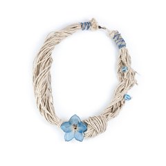 Wicker necklace with delphinium
