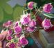Брошка "Три троянди" з фіолетовими бутонами троянд
