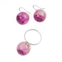 Set "Earrings&ring. Pink rose"