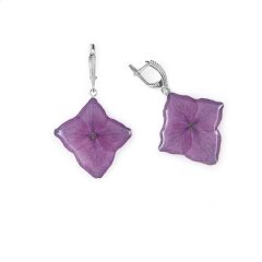 Earrings with lilac hydrangea