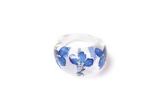 Ring with lobelia flowers