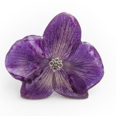 Brooch with violet orchid 