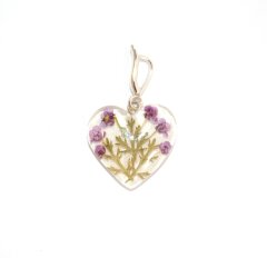 Pendant "Heart" with erica flowers