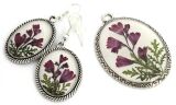 Earrings and pendant with geiger flowers. Ajour Collection