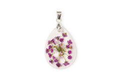 Drop pendant with iberis flower