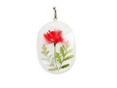 Pendant with red cornflowers