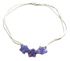 Necklace with blue hydrangea