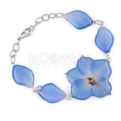 Bracelet with blue delphinium