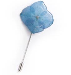 Brooch with blue hydragea