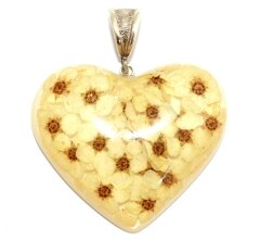 Pendant "Heart" with white flowers