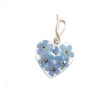 Small pendant "Heart" with forget-me-nots