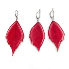 Set "Earrings&pendant. Grape leaf"