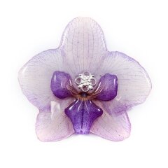Brooch with lilac royal orchid