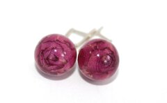 Сережки з фіолетовими трояндами